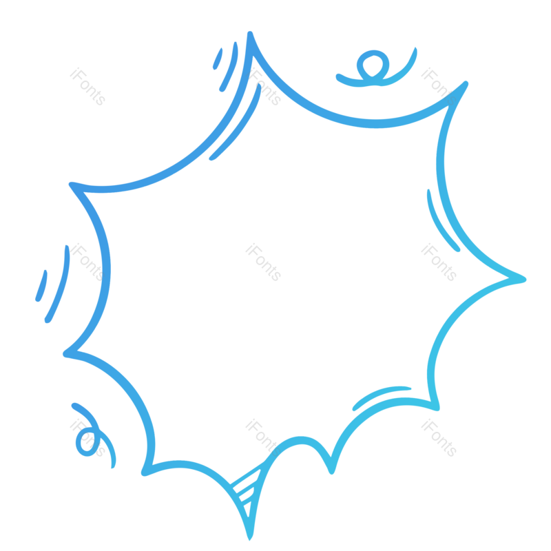 边框图片,卡通元素,蓝色PNG,对话框免抠素材